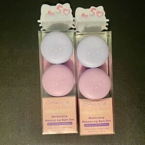 NWT THE CREME SHOP SANRIO HELLO KITTY MACARON LIP BALM SET 50th -LOT OF 2 $36
